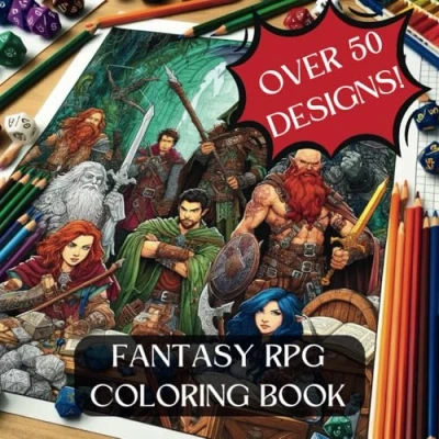 Abbildung von Fantasy RPG Mandala Coloring Book For Adults (Adult Books)