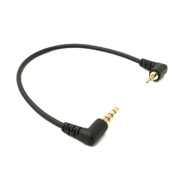Abbildung von System S Audio Kabel 15 cm 2,5 mm Klinke Stecker zu 3,5 Winkel AUX Adapter Schwarz