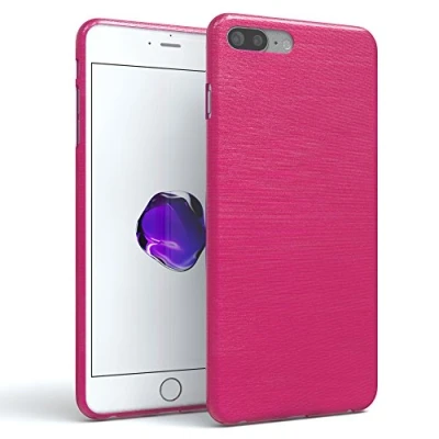 Abbildung von EAZY CASE Hülle kompatibel mit iPhone 7 Plus / 8 Schutzhülle Silikon, gebürstet Slimcover in Edelstahl Optik, Handyhülle, TPU Hülle/Soft Case, Backcover, Silikonhülle Brushed, Pink