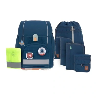 Abbildung von LÄSSIG Schulranzen Unique, Boxy, Navy (Set, 7 tlg), PETA approved vegan, aus recyceltem Material