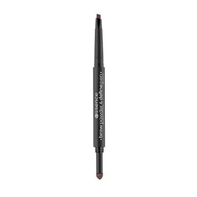 Abbildung von essence brow powder &amp; define pen, Augenbrauen, Nr. 02 warm dark brown, braun, definierend, sofortiges Ergebnis, langanhaltend, intensiv, matt, natürlich, vegan, Nanopartikel frei (0,4g)