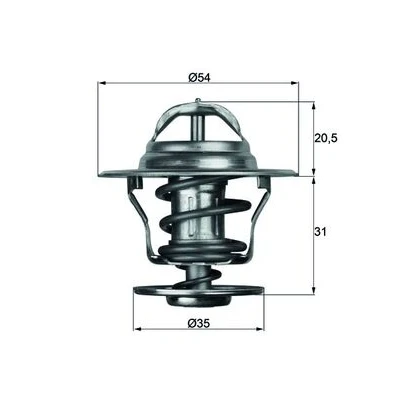 Abbildung von MAHLE ORIGINAL TX 13 75D Kühlwasserthermostat 75 54 mit Dichtung VOLKSWAGEN: Golf 3 Cabrio, 5 Schrägheck, Corrado, AUDI: 80 B4 Limousine, B3