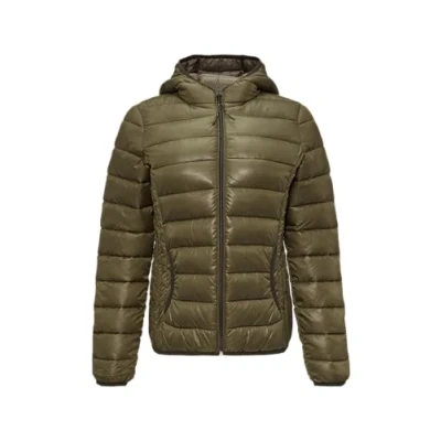 Abbildung von QS Leicht Wattierte Stepp MIT Kapuze Winterjacke, Damen, Größe: Large, Olivgrün