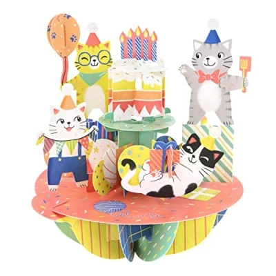 Abbildung von Santoro Pirouette, 3D Pop Up Grußkarte Geburtstagskatzen Geschenk für Kinder, Sie, Ihn, Mutter, Ehefrau, Tochter, Enkelin, Geburtstag (mehrere)