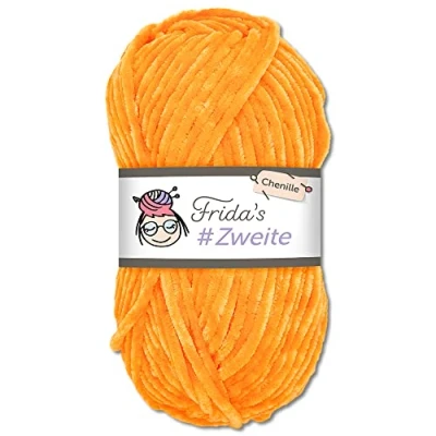 Abbildung von Frida&#039;s #Zweite Wolle 100g Chenille Amigurumi Stricken &amp; Häkeln weich (68 Orange)