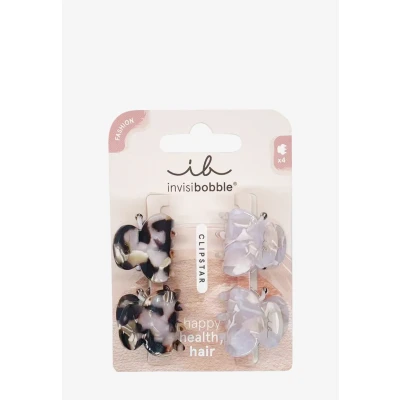 Abbildung von invisibobble CLIPSTAR 4x Haarklammer Klein, Rosa &amp; Braun Leopard Haarspangen Mädchen, Rutschfeste Hair Clips, designed im Herzen Münchens