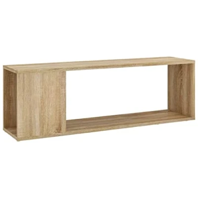 Abbildung von vidaXL TV Schrank mit 2 Ablagen Lowboard Möbel Tisch Board Sideboard Fernsehtisch Fernsehschrank HiFi Sonoma Eiche 100x24x32cm Holzwerkstoff