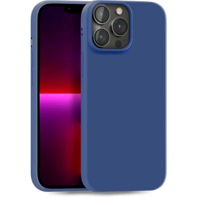 Abbildung von MyGadget Hülle kompatibel mit iPhone 13 Pro Max robuste Handyhülle TPU Case Slim Silikonhülle Back Cover Kratzfest Schutzhülle matt Dunkelblau