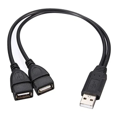 Abbildung von Tutoy USB 2.0 EIN Stecker Auf 2 Dual Buchse Y Verteiler Nabe Netzkabel Adapterkabel 1PCS