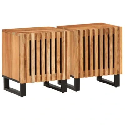 Abbildung von vidaXL Nachttisch Nachttische 2 Stk. 40x34x46 cm Massivholz Akazie (2 St)