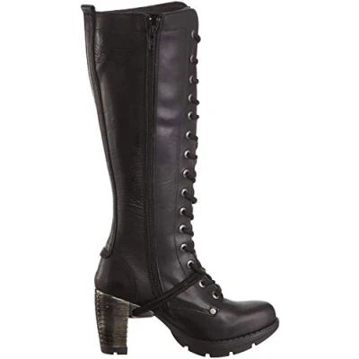 Abbildung von New Rock M TR005 S1 Kniehohe schwarze Gothic Stiefel mit hohem Absatz für Damen