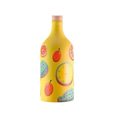 Abbildung von Frantoio Muraglia, Keramikkrug Mediterrane Früchte mit 500 ml nativem Olivenöl extra, intensiv fruchtig, handgefertigt und handbemalt von unseren Kunsthandwerkern aus Apulien