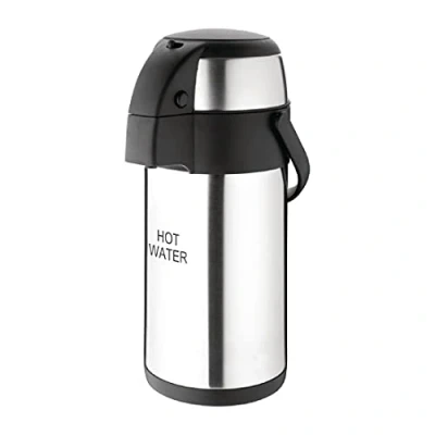 Abbildung von Olympia Pump Action Airpot Thermoskanne, Edelstahl, mit Schwing Tragegriff, 3 l, Silber