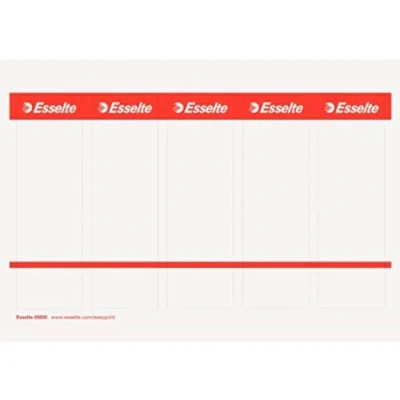 Abbildung von Esselte Bedruckbares Rückenschild für Aktenordner, 75 mm Rücken, 48 x 158 mm, Karton, 20820 Weiß, 50 Stück