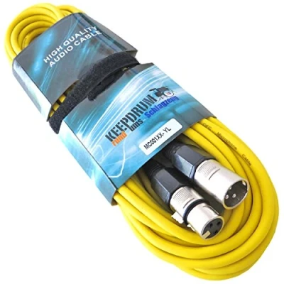 Abbildung von keepdrum MC 001XX YW Mikrofonkabel XLR 6m Gelb Female/XLR Male + Klett Kabelbinder