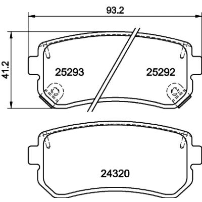 Abbildung von HELLA 8DB 355 016 221 Bremsbelagsatz mit akustischer Verschleißwarnung Zubehör HYUNDAI: SONATA 6, ix35, i30 I Schrägheck, KIA: Sportage IV