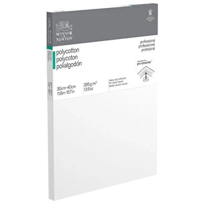 Abbildung von Winsor &amp; Newton 6206015 Professional Keilrahmen aus Baumwollmischgewebe, 385 g/m², 3 fach grundiert, mittlere Körnung, ideal für die Ölfarben und Acrylfarben 30x40cm
