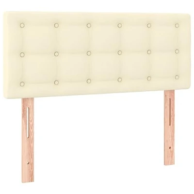 Abbildung von vidaXL Kopfteil, Bettkopfteil mit Holzbeinen, Höhenverstellbar Polsterkopfteil für Bett, Betthaupt Bettzubehör Schlafzimmer, Creme 80x5x78/88cm Kunstleder