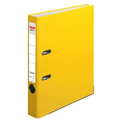 Abbildung von Herlitz Ordner maX.file protect A4 5cm PP Kunststoffbezug/Papier hellgr.besch. (gelb, 5er Pack)