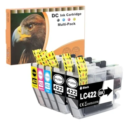 Abbildung von D&amp;C LC422 Druckerpatronen Kompatibel für Brother LC 422 LC422XL Multipack MFC J5340DW J5345DW J5740DW J6540DW J6940DW (Schwarz, Cyan, Magenta, Gelb, 5 Pack)