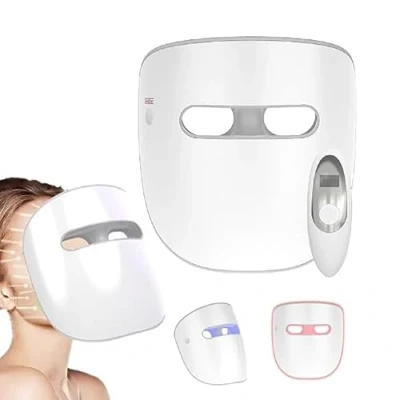 Abbildung von TensCare LED Maske Gesicht Rotes, blaues und NIR Licht für Anti Aging, Faltenreduzierung Aknebehandlung. Kabellos tragbar.