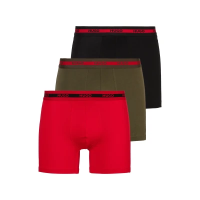 Abbildung von HUGO Boxer BOXERBR TRIPL PLANET (Packung, 3 St., 3) mit elastischem Bund, Markenlogo
