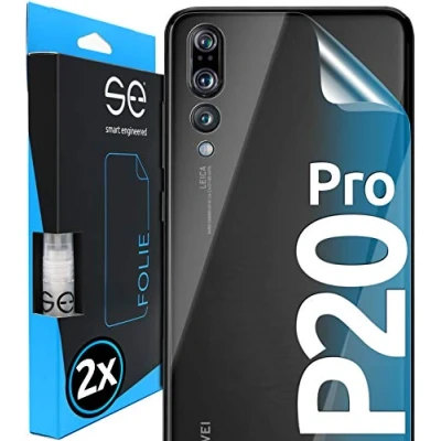 Abbildung von smart engineered [2 Stück] 3D Schutzfolien für die Rückseite kompatibel mit Huawei P20 Pro, transparenter, selbstheilender Schutz vor Schmutz und Kratzern, Backcover, kein Schutzglas