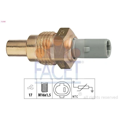 Abbildung von FACET 7.3161 Kühlmitteltemperatursensor Made in Italy OE Equivalent schwarz TOYOTA: MR2 II Coupe, Supra IV, Celica VI VOLKSWAGEN: Taro