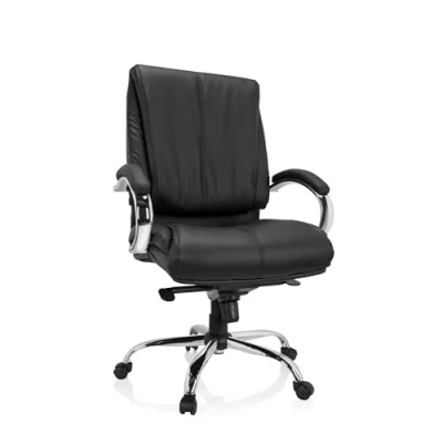 Abbildung von hjh OFFICE 729437 Chefsessel XXL H 100 Kunstleder, ergonomischer Bürostuhl, belastbar bis 180 kg, gepolstert, Schwarz