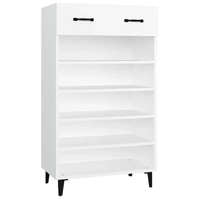 Abbildung von vidaXL Schuhschrank Schuhablage Schuhregal Schuhständer Schuhaufbewahrung Schuhorganizer Schuhkommode Weiß 60x35x105cm Holzwerkstoff