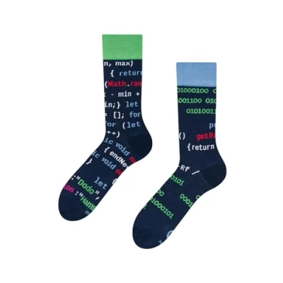 Abbildung von Dedoles Socken Unisex Damen Herren &amp; Kinder Baumwolle viele lustige Designs 1 Paar Geschenk links rechts verschieden, Farbe: Blau, Motiv: Entwickler Developer Coding, Gr. 43 46