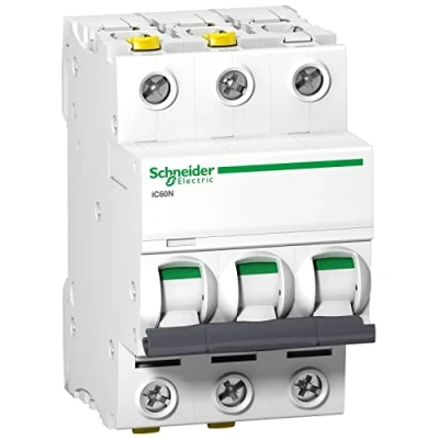 Abbildung von Schneider Electric Leitungsschutzschalter ACTI9 IC60N 3P 25A C Charakteristik, A9F04325