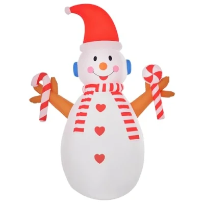 Abbildung von 2,4 m aufblasbarer Schneemann mit rotierender Beleuchtung Weihnachtsdeko für den Innen und Außenber
