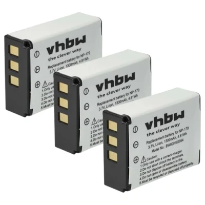 Abbildung von vhbw 3X Akku Ersatz für Fujifilm NP 85 Kamera (1300 mAh, 3,7 V, Li Ion)