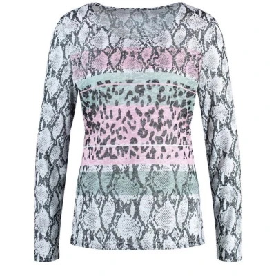 Abbildung von Gerry Weber Langarmshirt, Damen, Größe: 44, Offwhite snake stripe panneaux