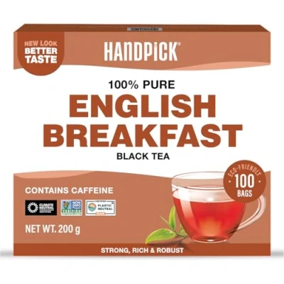 Abbildung von HANDPICK, Englisches Frühstück Schwarzteebeutel (100 Stück) Starker, robuster Umweltbewusste Teebeutel, Aufbrühen Englischer Frühstücks Tee &amp; Kombucha