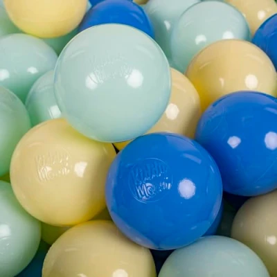 Abbildung von KiddyMoon 200 Bälle/7Cm Kinder Bälle Spielbälle Für Bällebad Baby Einfarbige Plastikbälle Made In EU, Pastellgelb/Blau/Minze