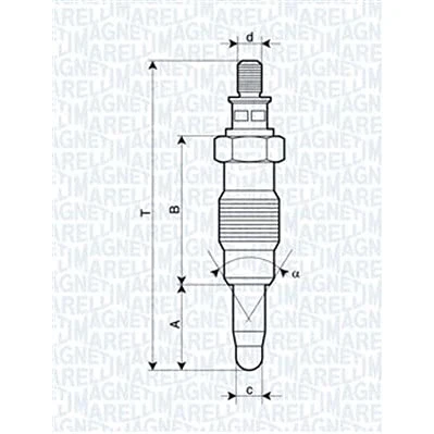 Abbildung von MAGNETI MARELLI 062900008304 Glühkerze 11V 10A M12X1,25 FORD: Escort 6 Kombi