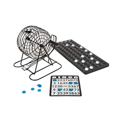Abbildung von Small Foot Spielesammlung Bingotrommel mit Zubehör, Bingo, Lostrommel aus robustem Metall
