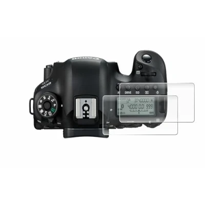 Abbildung von BROTECT 2 Stück Full Cover Schutzfolie für Canon EOS 6D (Schulterdisplay) Screen Displayschutz Folie [3D Curved, Kristall Klar]