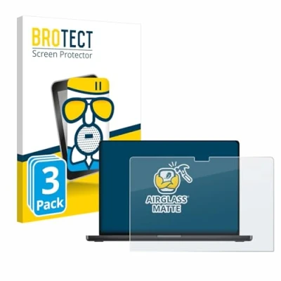 Abbildung von BROTECT Entspiegelungs Schutzglas für Apple MacBook Pro 16&quot; 2024 M4 (3 Stück) Schutz Folie Panzerfolie Glas Matt [Kratzfest 9H, Anti Reflex]