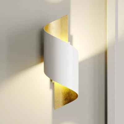 Abbildung von Lindby Wandleuchte Desirio, dimmbar, Leuchtmittel nicht inklusive, Modern, Metall, weiß, gold, 1 flammig, G9, Wandstrahler