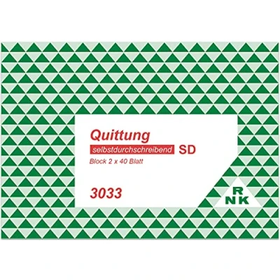 Abbildung von RNKVERLAG 3033 Quittung mit gesondertem Mehrwertsteuerausweis, Block 2 x 40 Blatt, selbstdurchschreibend, DIN A6 quer