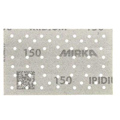 Abbildung von Mirka Iridium Premium Schleifpapier 81x133mm Klett 54 Loch, Korn 150, 100 Stk / Zum Schleifen von Lack, Spachtel, Grundierung, Holz, Stahl, Mineralwerkstoffe, Kunststoff