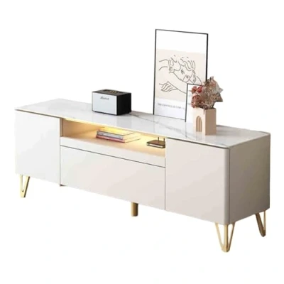 Abbildung von HARELA Tv Schrank, Fernsehschrank Lowboard Mit Offenen Fächern, Moderner Fernsehtisch Schubladen Und Stauraum, Sideboard Möbel Für Wohnzimmer Schlafzimmer(120cm/47.2in)