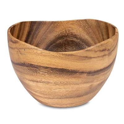 Abbildung von levandeo Schüssel 15x10cm Schale Holz Akazienholz Holzschale Salatschüssel Natur Braun Unikat Obstschale Dekoschale