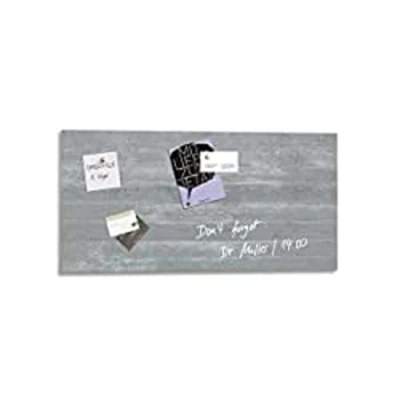 Abbildung von SIGEL GL148 Premium Glas Whiteboard 91x46 cm Motiv Sichtbeton hochglänzend, SGS geprüft, einfache Montage, incl. 3 starke Magnete, Magnettafel für Büro &amp; Schule, Artverum