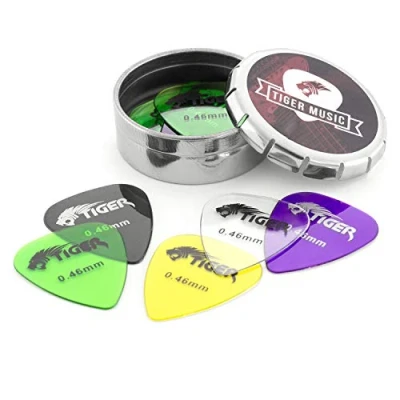 Abbildung von TIGER Gitarrenplektren mit Plektrumdose, 12 Gel, 0,46 mm