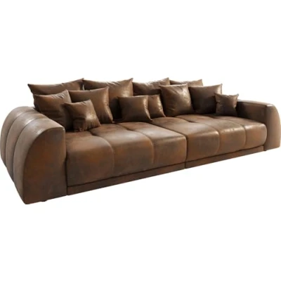 Abbildung von DELIFE Big Sofa Violetta, Braun 310x135 cm Antik Optik inklusive Kissen