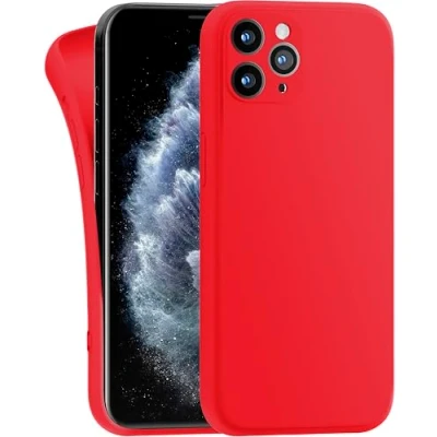 Abbildung von MyGadget Hülle Kompatibel mit iPhone 11 Pro robuste Silikon Schutzhülle TPU Case Slim Silikonhülle Back Cover Kratzfest Handyhülle Matt Rot